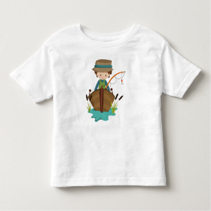 Fishing Boy, Fisherman, Fishing Rod, Brown Hair Toddler T-shirt