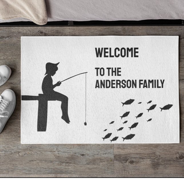 Fishing Boy Fishing Fish Doormat (Creator Uploaded)