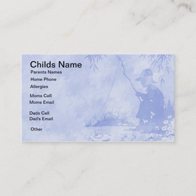 Fishing Boy Kids Business Card (Front)