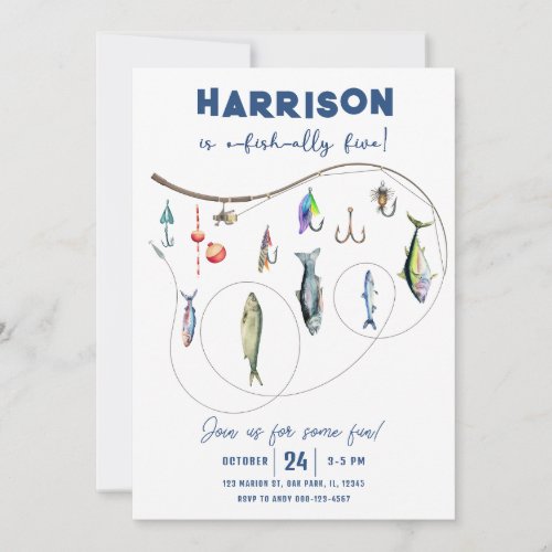 Fishing Boy O-Fish-Ally Five Birthday 