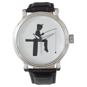Fishing Boy Silhouette Watch