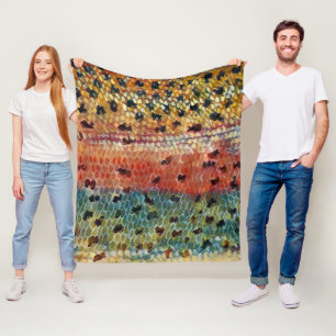 Fishing Brook Trout Fleece Blanket