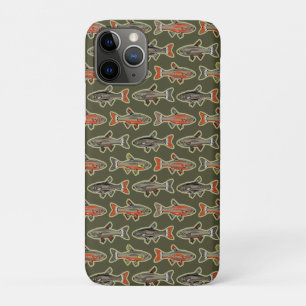Fishing Brook Trout Orange, Gray, Green - NH Fish iPhone 11 Pro Case