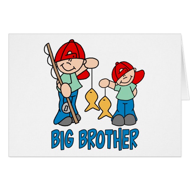 Fishing Buddies Big Brother Blank Card (Front Horizontal)