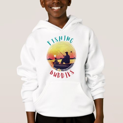 Fishing Buddies _Father and Child Fishing Together Hoodie