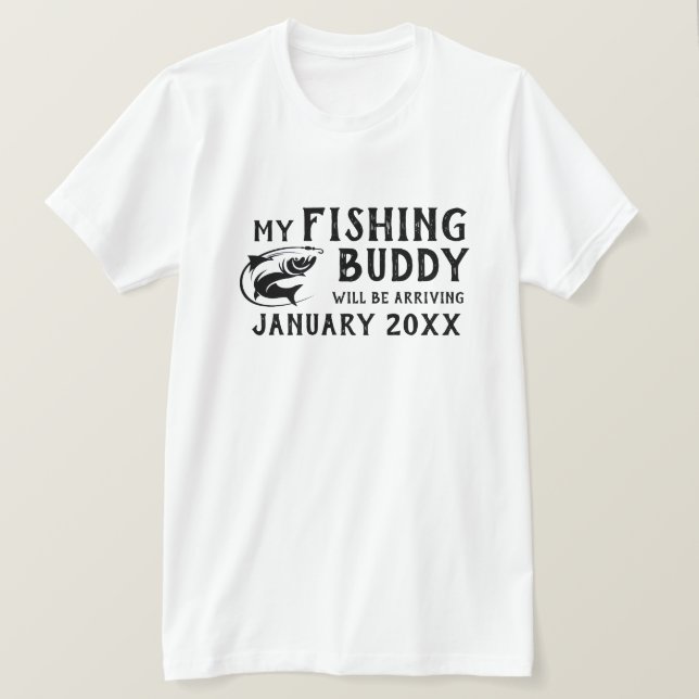 "Fishing Buddy" Baby Announcement T-Shirt (Design Front)