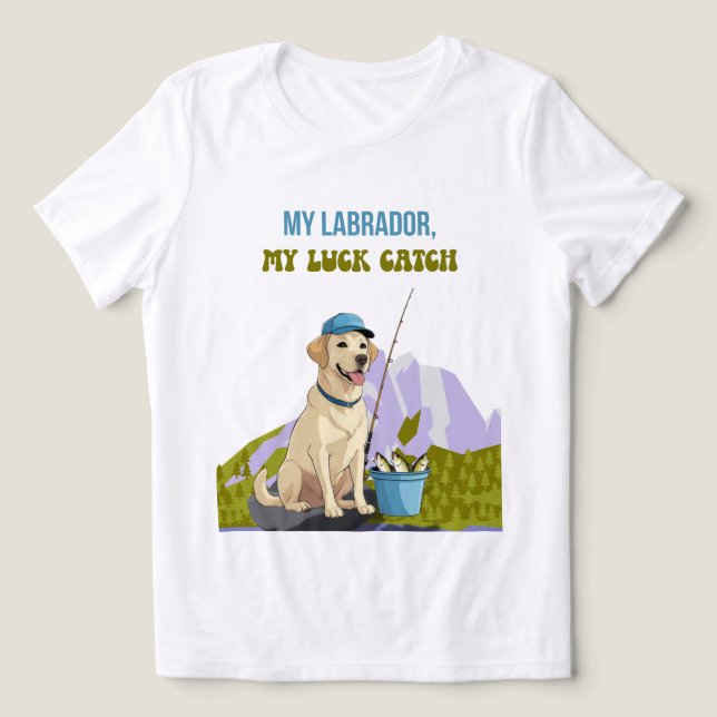 Fishing Buddy – Labrador Retriever Edition Tri-Blend Shirt (Design Front)