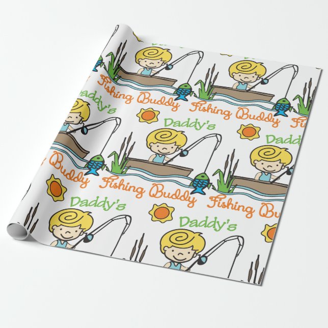 Fishing Buddy Wrapping Paper (Unrolled)
