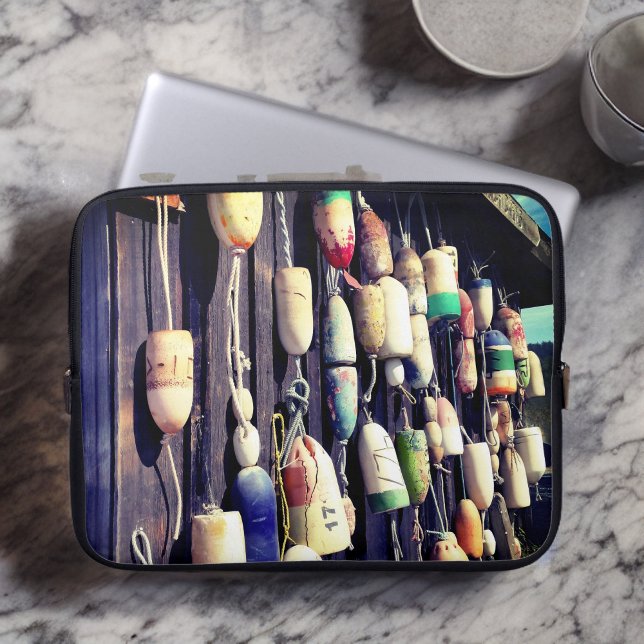 Fishing Buoys on Rustic Building Laptop Sleeve (Creator Uploaded)