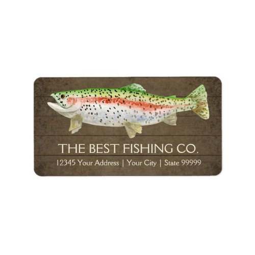 Fishing Business Charter Boat Guide Rustic Wood Label
