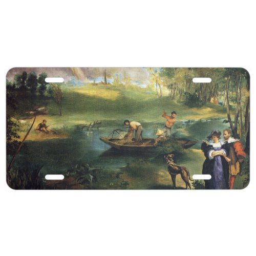 Fishing by douard Manet License Plate