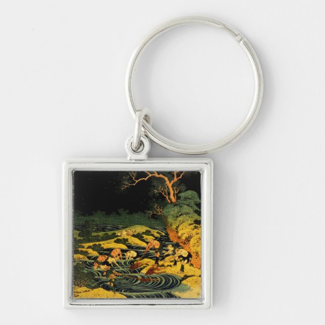 Fishing by Torchlight in Kai Province Keychain (Front)