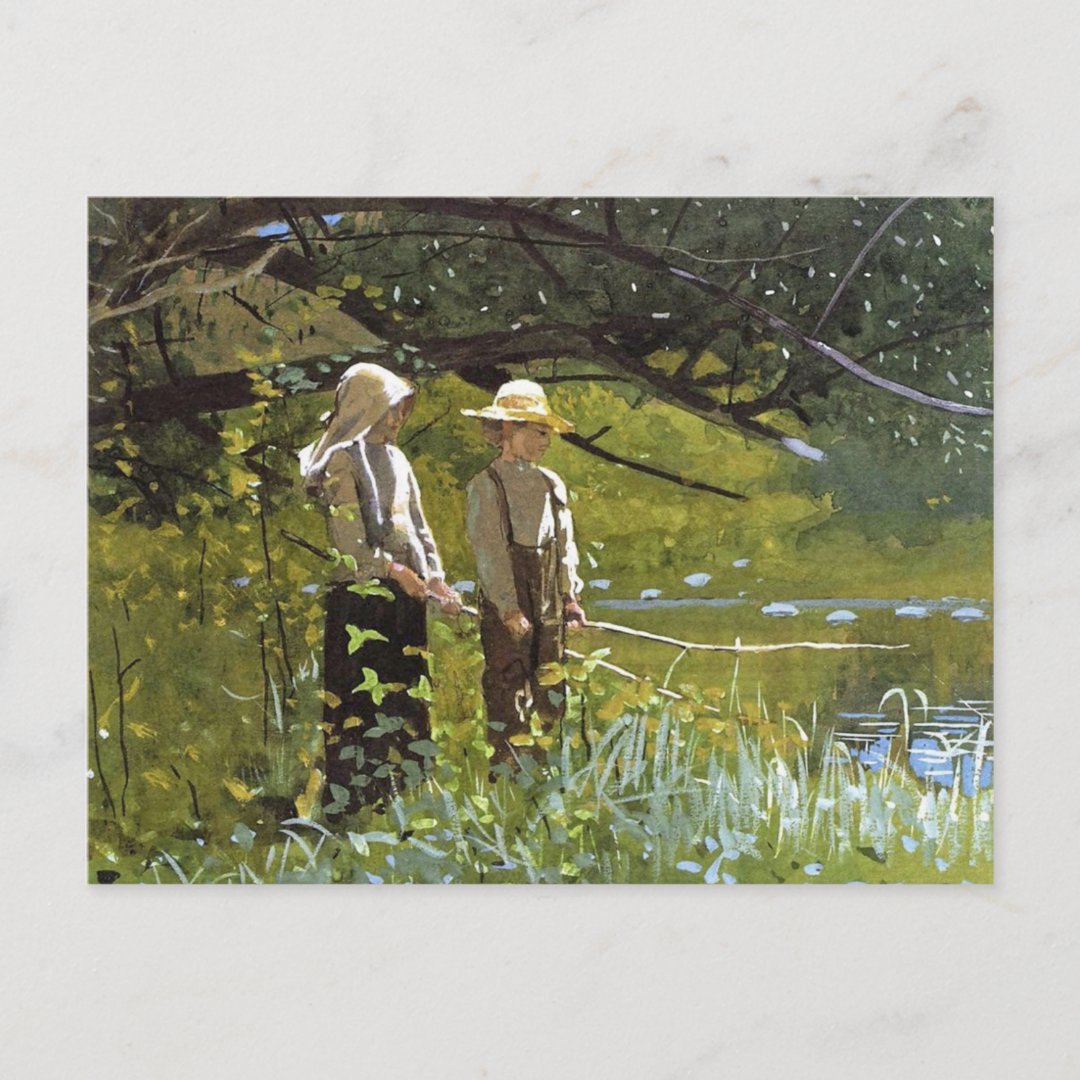 Fishing By Winslow Homer Postcard | Zazzle