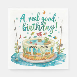 Fishing Cake Birthday party for Fishing lovers Napkins