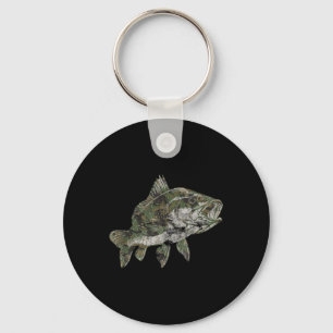 Fishing Camo Pattern B Fish Camouflage Keychain