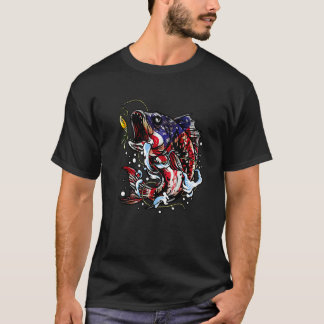 Fishing Camouflage American Flag Usa Bass Fisherma T-Shirt
