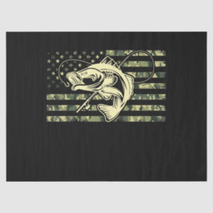 Fishing Camouflage USA Flag for Bass Fisher Tissue Paper
