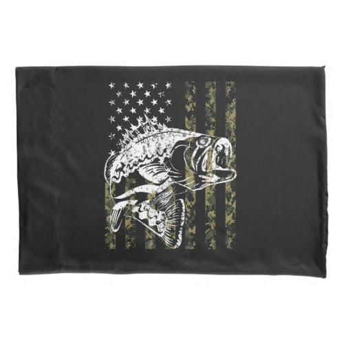 Fishing Camouflage USA Flag for Bass Fisherman Pillow Case