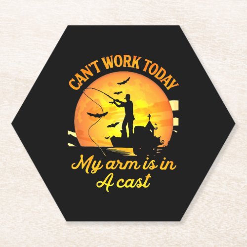 Fishing Can t Work Today  Paper Coaster