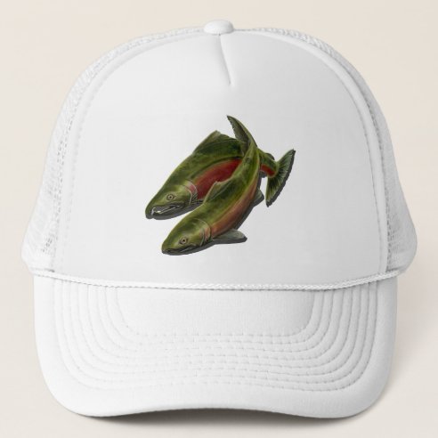 Salmon Fishing Hats & Caps | Zazzle