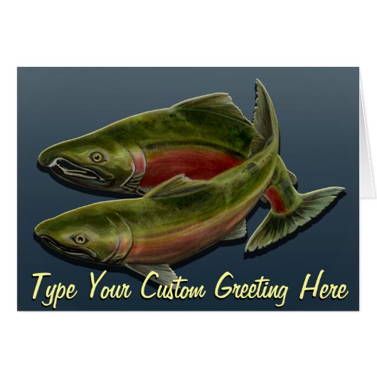 Fishing Card BC Wildlife Salmon Art Cards Custom (Front Horizontal)