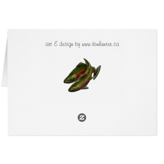 Fishing Card BC Wildlife Salmon Art Cards Custom (Back Horizontal)