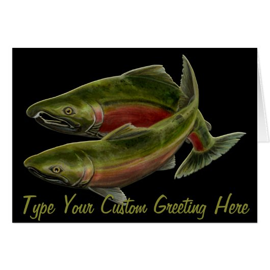 Fishing Card BC Wildlife Salmon Art Cards Custom (Front Horizontal)