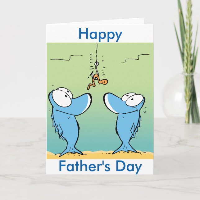 Fishing Cartoon Father's Day Card (Front)
