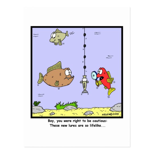 Fishing Cartoon: Lures Postcard | Zazzle.com