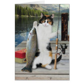 Fishing Cat Card Funny Cute Adorable Best (Front)