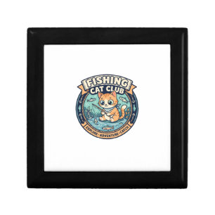 Fishing Cat Cute Cat T-Shirt Design - Fishing Cat Gift Box