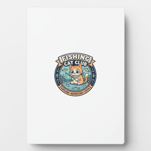 Fishing Cat Cute Cat T-Shirt Design - Fishing Cat  Plaque