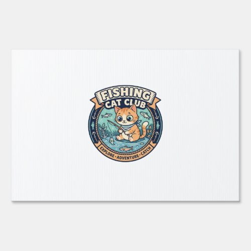 Fishing Cat Cute Cat T-Shirt Design - Fishing Cat Sign