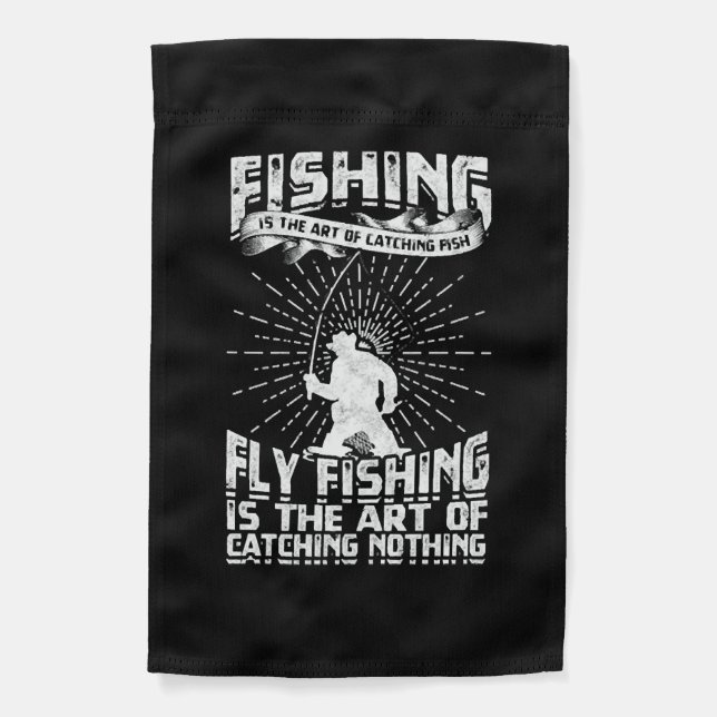 Fishing catching fish, fly fishing catching garden flag (Front)