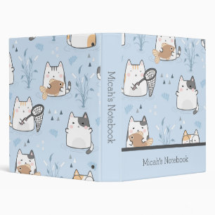 Fishing Cats Avery Signature Binder, 1" 3 Ring Bin Binder