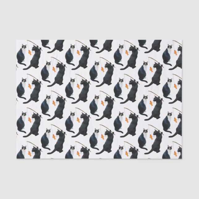 Fishing Cats Tissue Paper (Front)