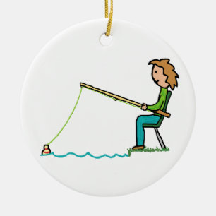 Fishing Ceramic Ornament