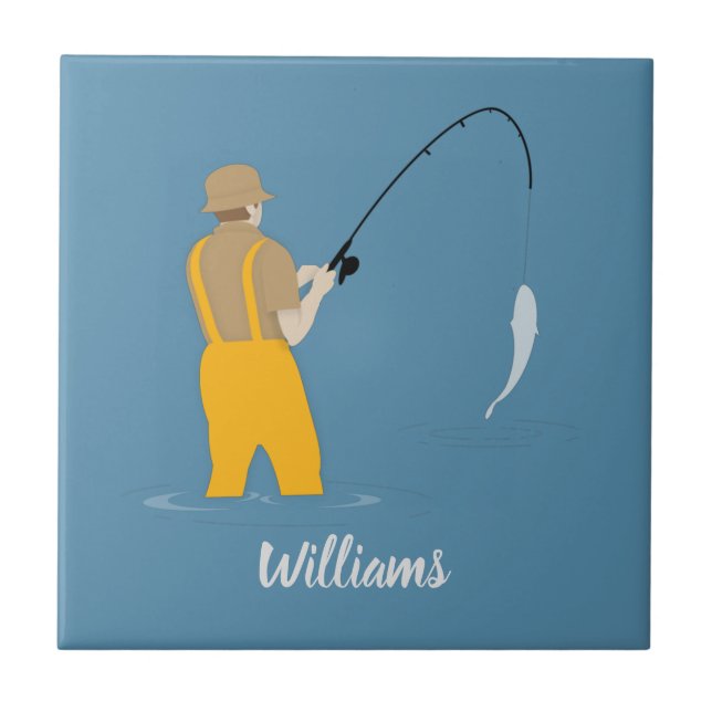 Fishing Ceramic Tile (Front)