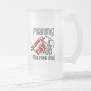 Fishing Channel Cat The Reel Deal Fishing Frosted Glass Beer Mug