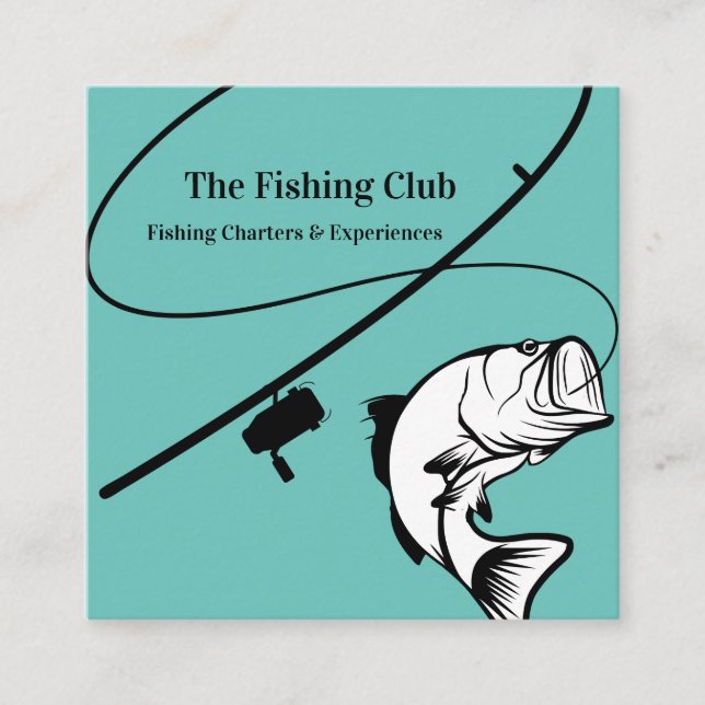 Fishing Charter Bass Fish Business Cards (Front)