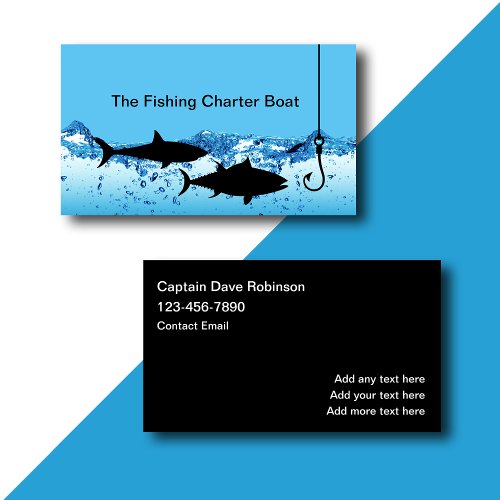 Fishing Charter Boat Captain Business Cards