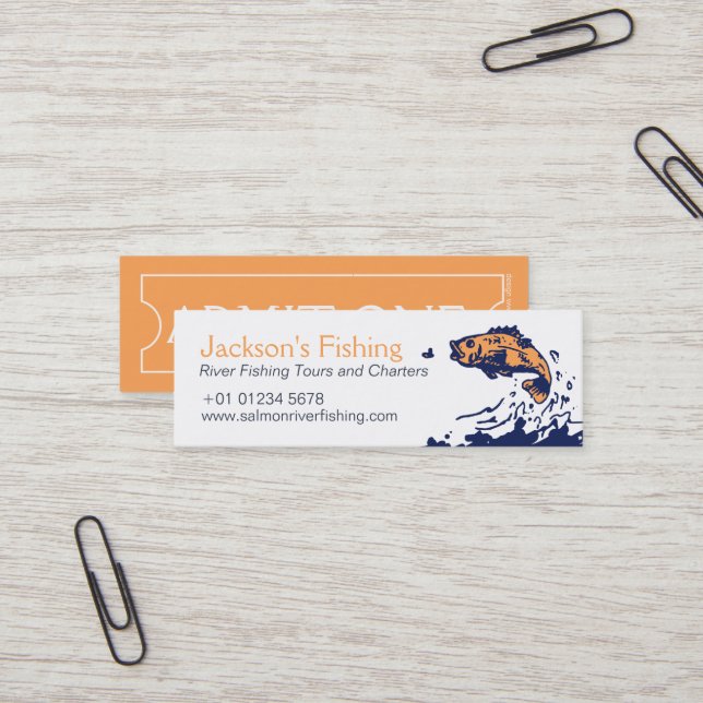 Fishing Charters admit one skinny business card (Front/Back In Situ)