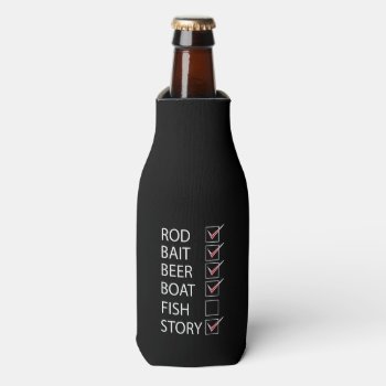 Fishing Check Off List Bottle Cooler by windyone at Zazzle