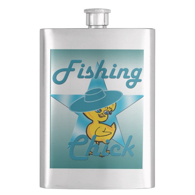 Fishing Chick #7 Flask (Front)
