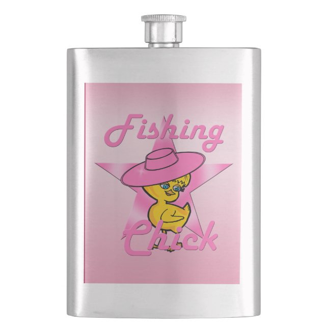 Fishing Chick #8 Flask (Front)