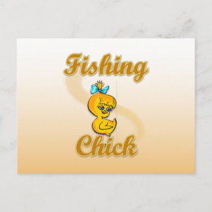Fishing Chick Postcard