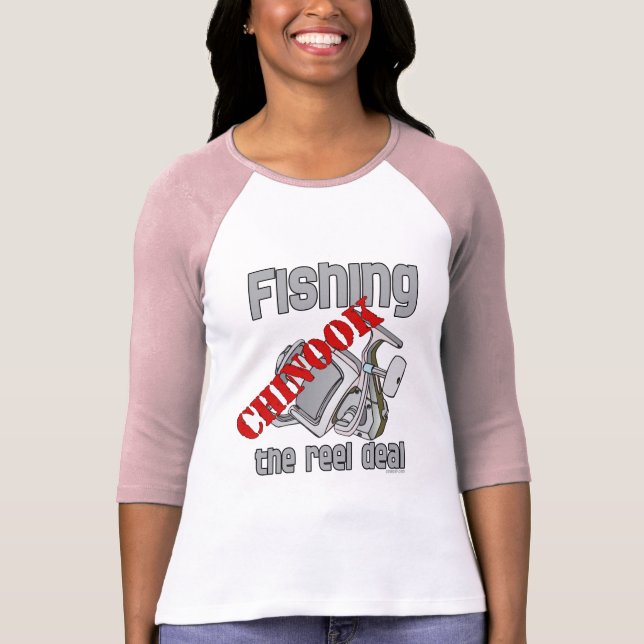 Fishing Chinook  Salmon The Reel Deal Fishing T-Shirt (Front)