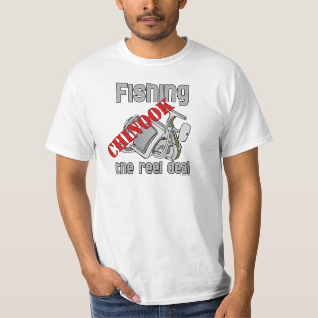Fishing Chinook  Salmon The Reel Deal Fishing T-Shirt (Front)