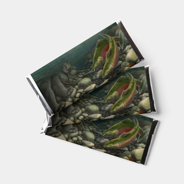 Fishing Chocolate Personalized Salmon Hershey Bar  (Front)