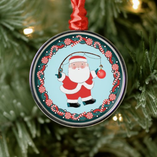 Fishing Christmas Ceramic Orna Metal Ornament